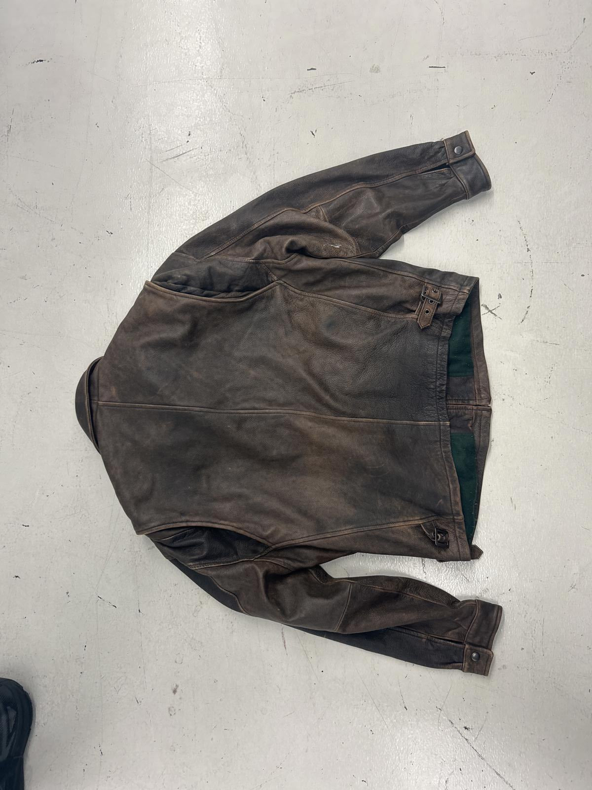 Vintage St. John's Bay Leather Jacket with Green Lining