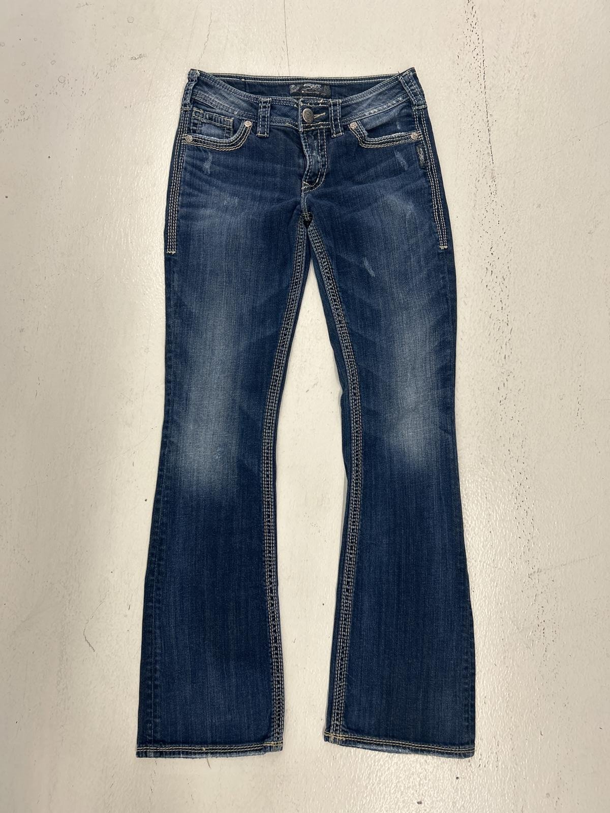 Stylish Flare Jeans with Detailed Stitching - Everyday Wear