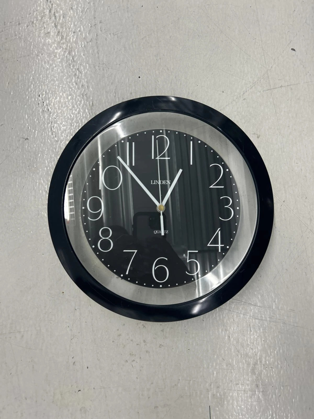 Lindex Black Wall Clock With Clear Cover - Modern Design