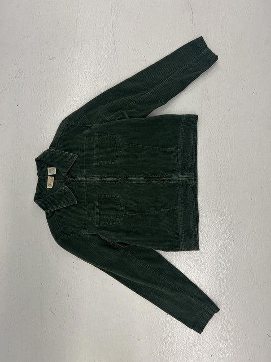 St. John's Bay Women's Cropped Green Corduroy Jacket