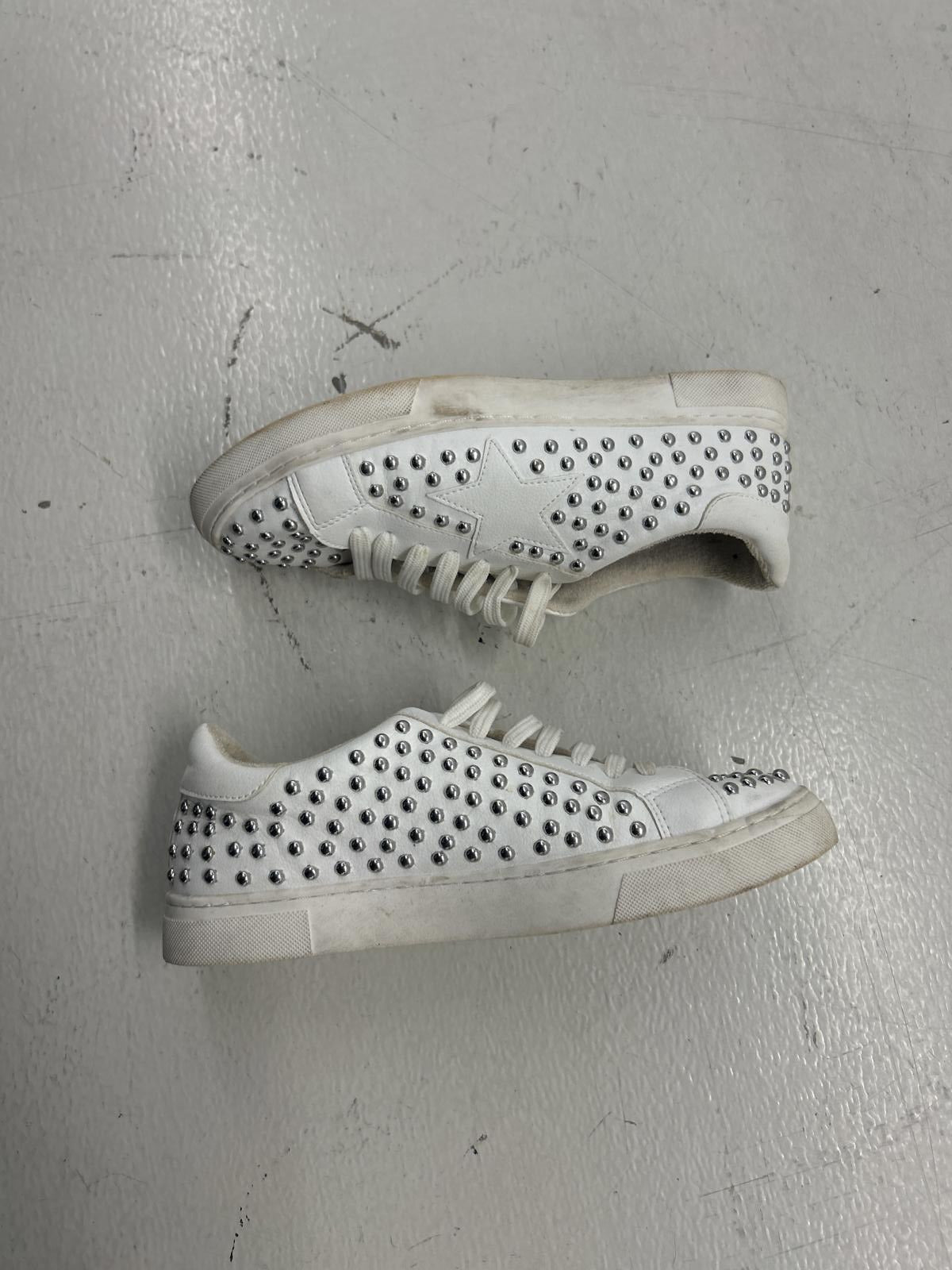 STEVEN by Steve Madden White Studded Sneakers