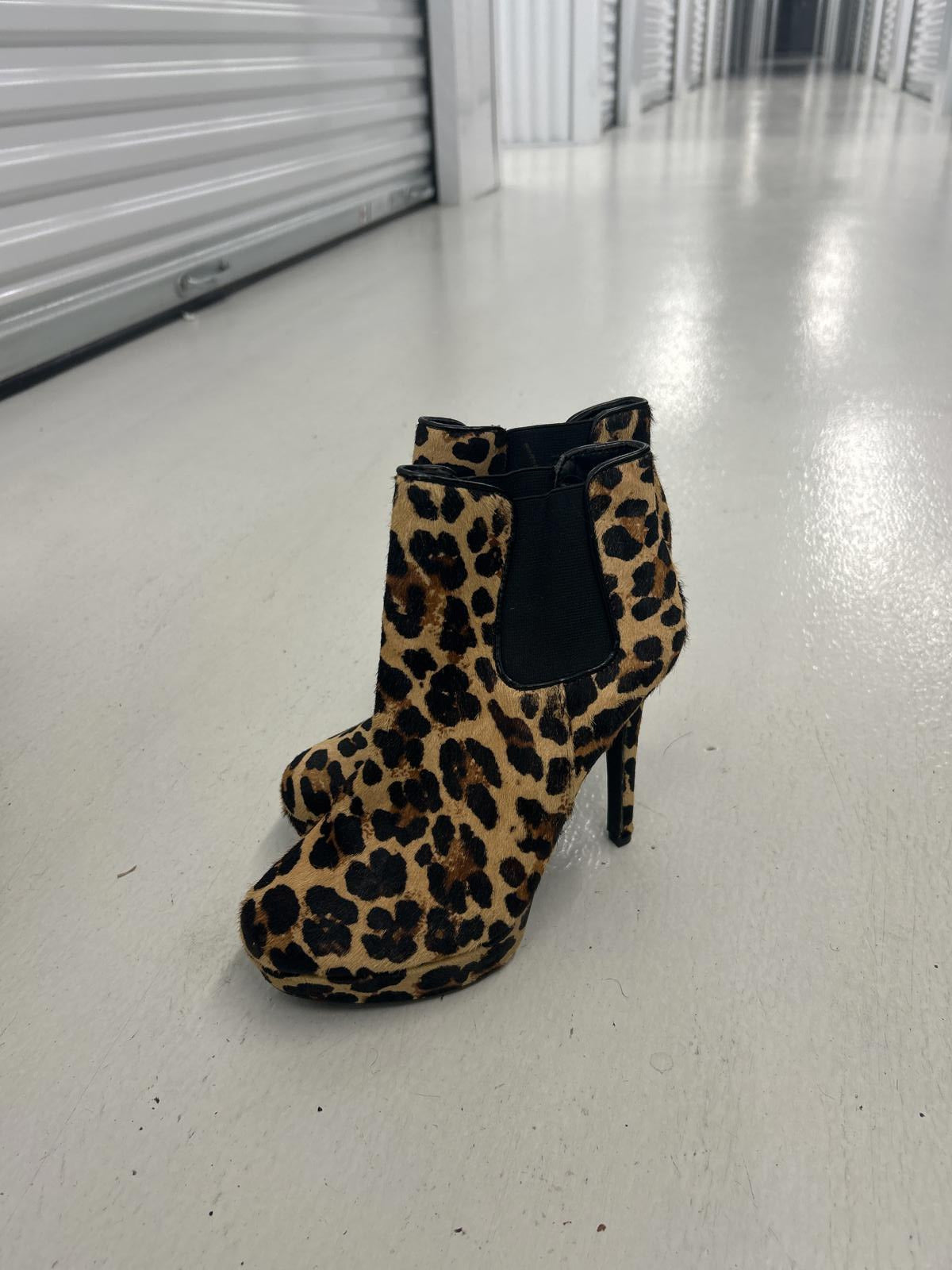 Stylish Leopard Print High Heels Booties