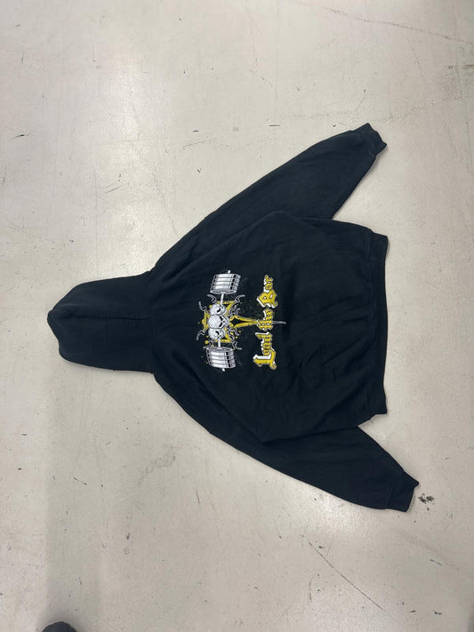 Grungey Black Graphic Hoodie - 2XL