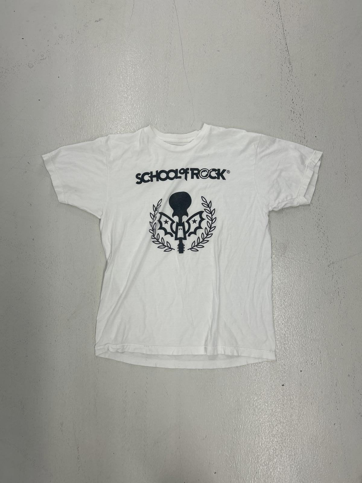 Vintage School of Rock T-Shirt - Classic White Graphic Tee