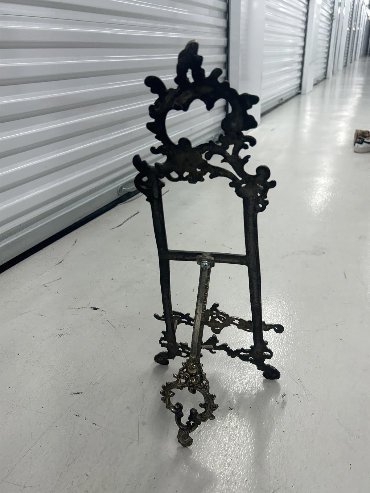 Vintage Ornate Silver Picture Frame Easel Stand