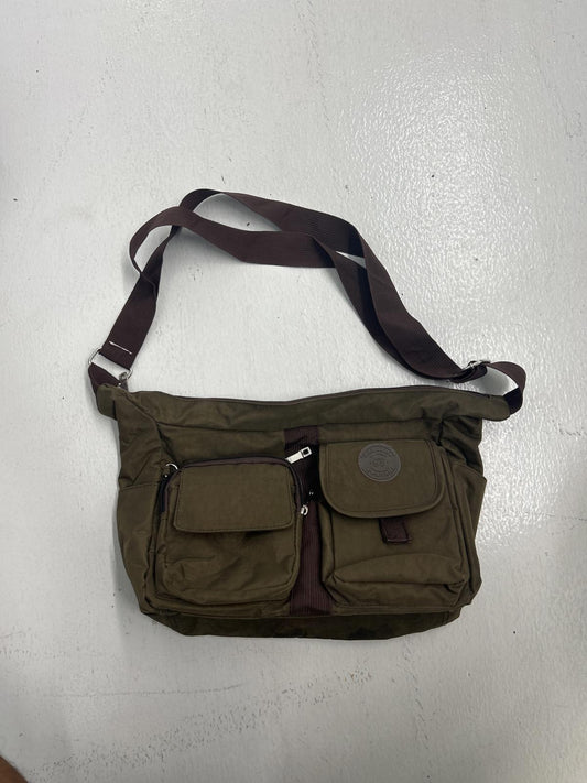 Stylish Olive Green Messenger Bag with Multiple Pockets