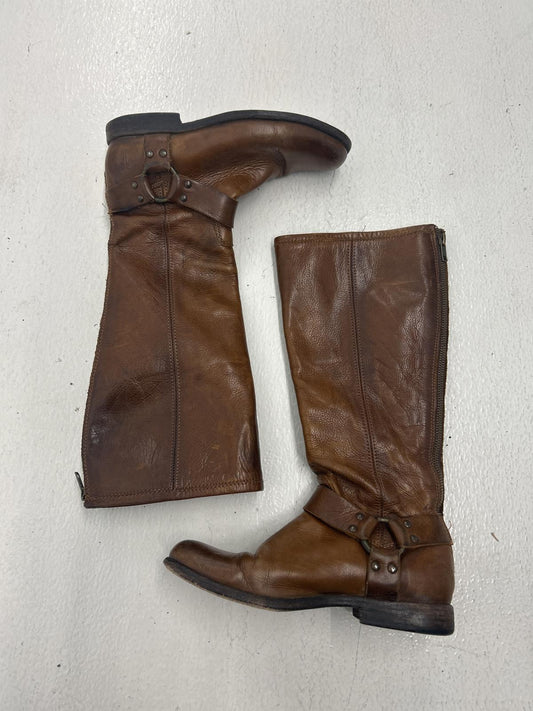 Frye Vintage Brown Leather Riding Boots