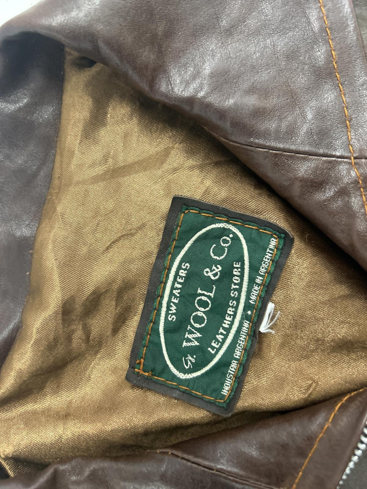 Vintage G. Wool & Co. Brown Leather Zip Jacket