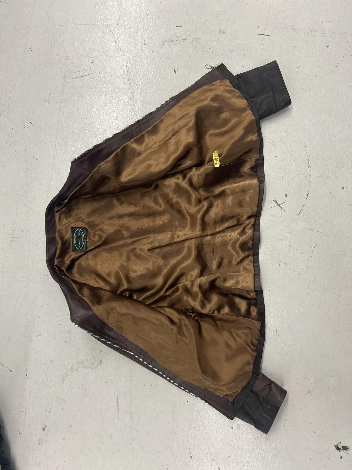 Vintage G. Wool & Co. Brown Leather Zip Jacket