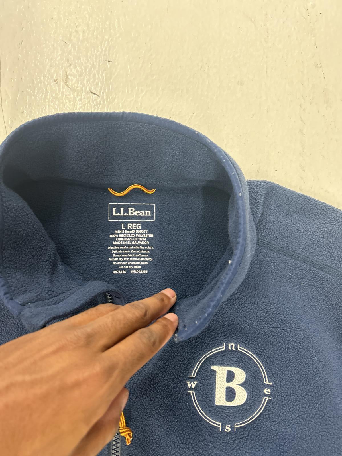 L.L.Bean Navy Fleece Jacket with Logo