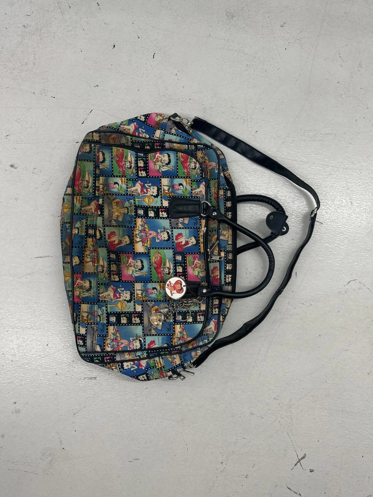 Vintage Betty Boop Multi-Pattern Duffle Bag