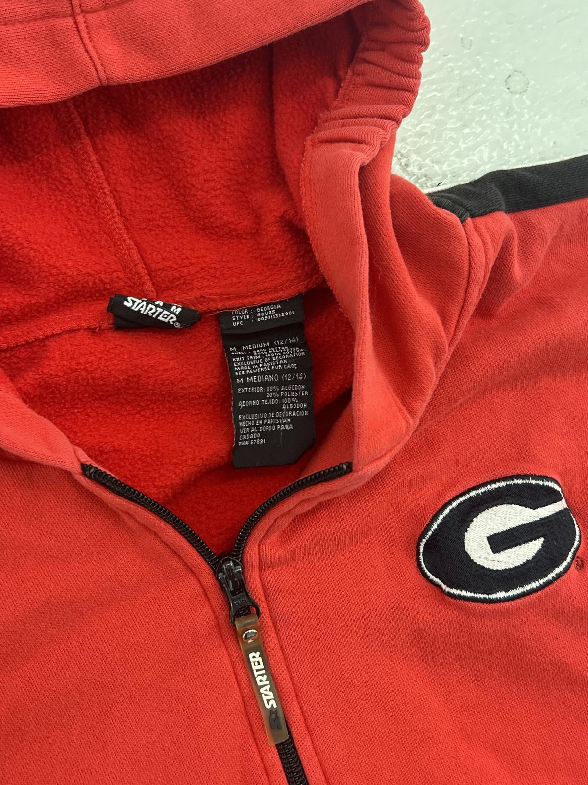 Starter University of Georgia Red Zip-Up Hoodie