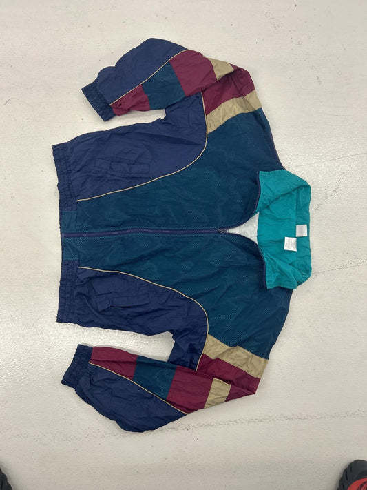 Vintage Color Block Windbreaker Jacket