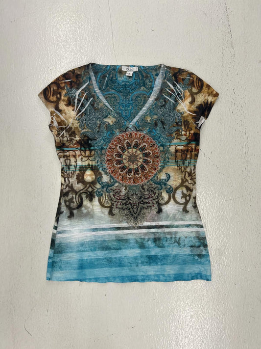 Abstract Fairy Multicolor V-Neck T-Shirt