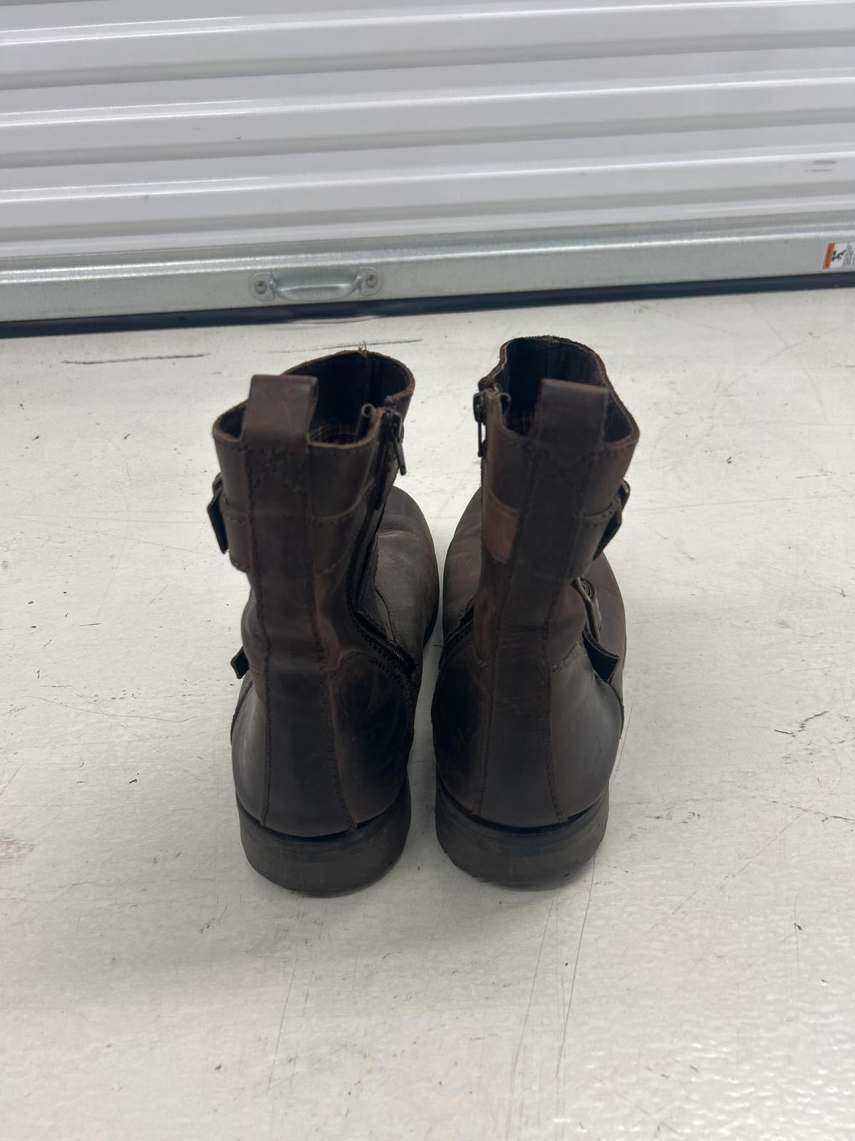 Clarks Buckle Biker Brown Leather Ankle Boots