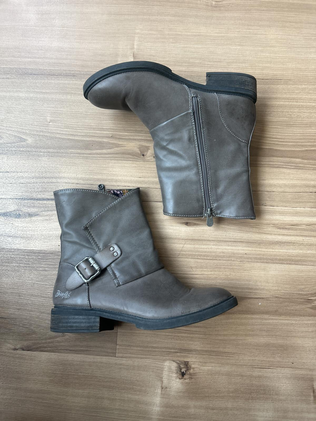 Blowfish Gray Ankle Boots with Vibrant Lining