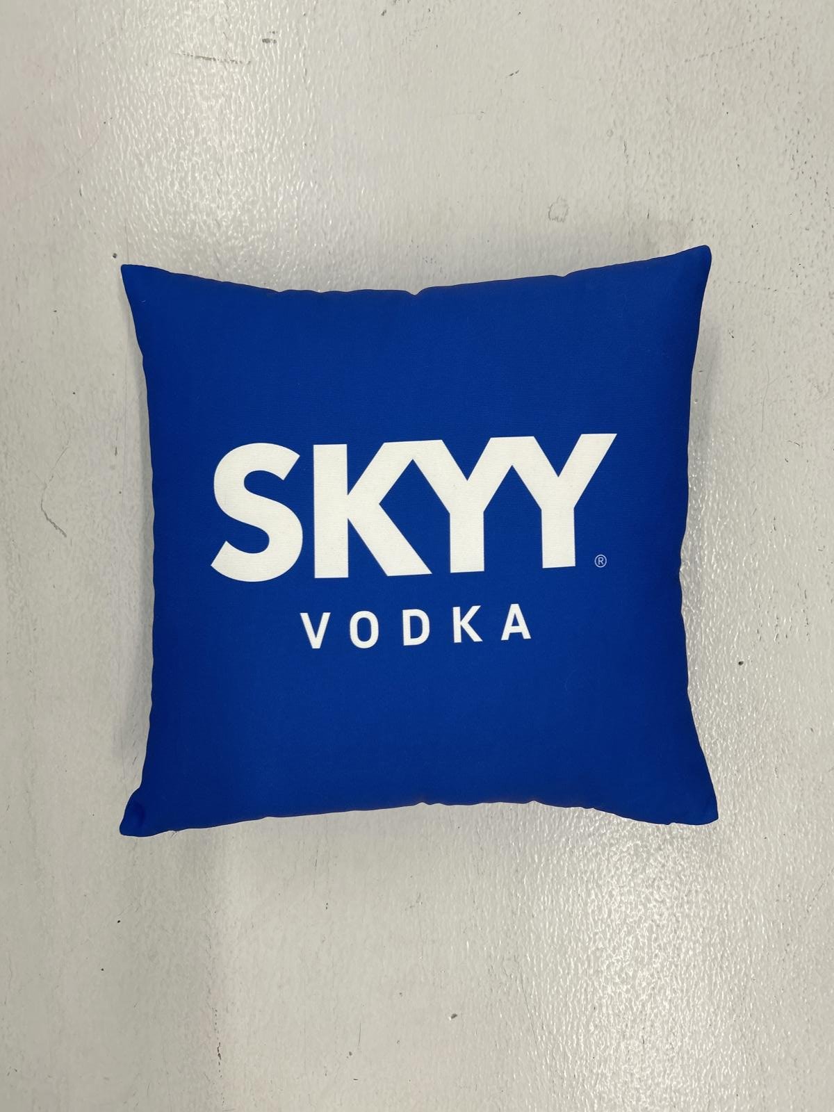 SKYY Vodka Logo Throw Pillow - Bold Blue Decorative Cushion