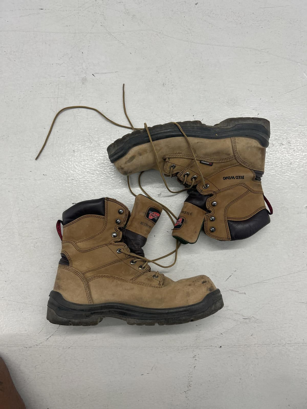 Red Wing King Toe Durable Tan Work Boots