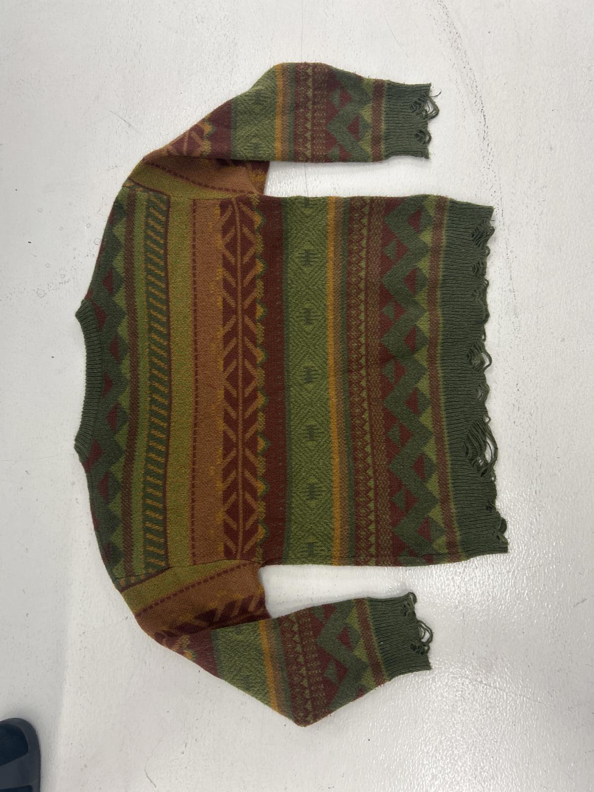 Vintage Southwest Distressed Patterned Sweater