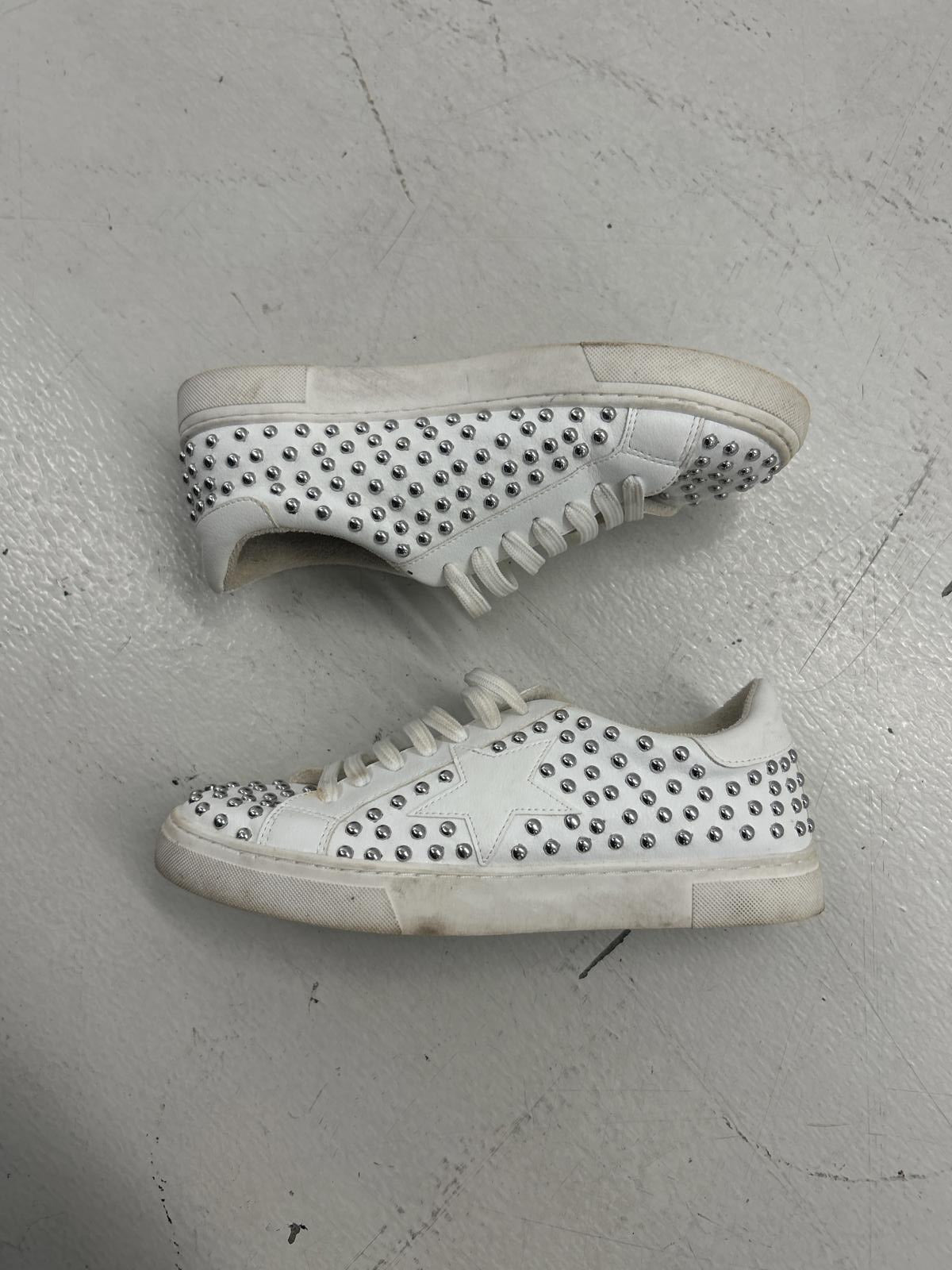 STEVEN by Steve Madden White Studded Sneakers