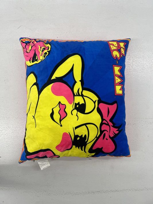 Vintage Ms. Pac-Man Plush Pillow - Retro Gaming Decor