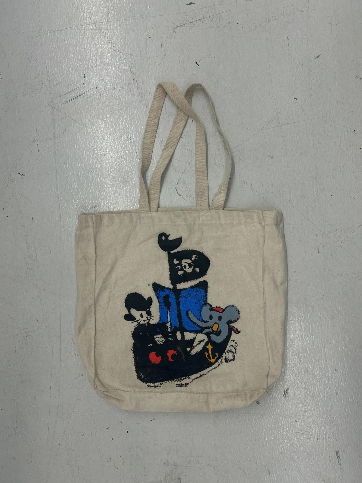 Vintage Pirate-Themed Tote Bag With Fun Characters