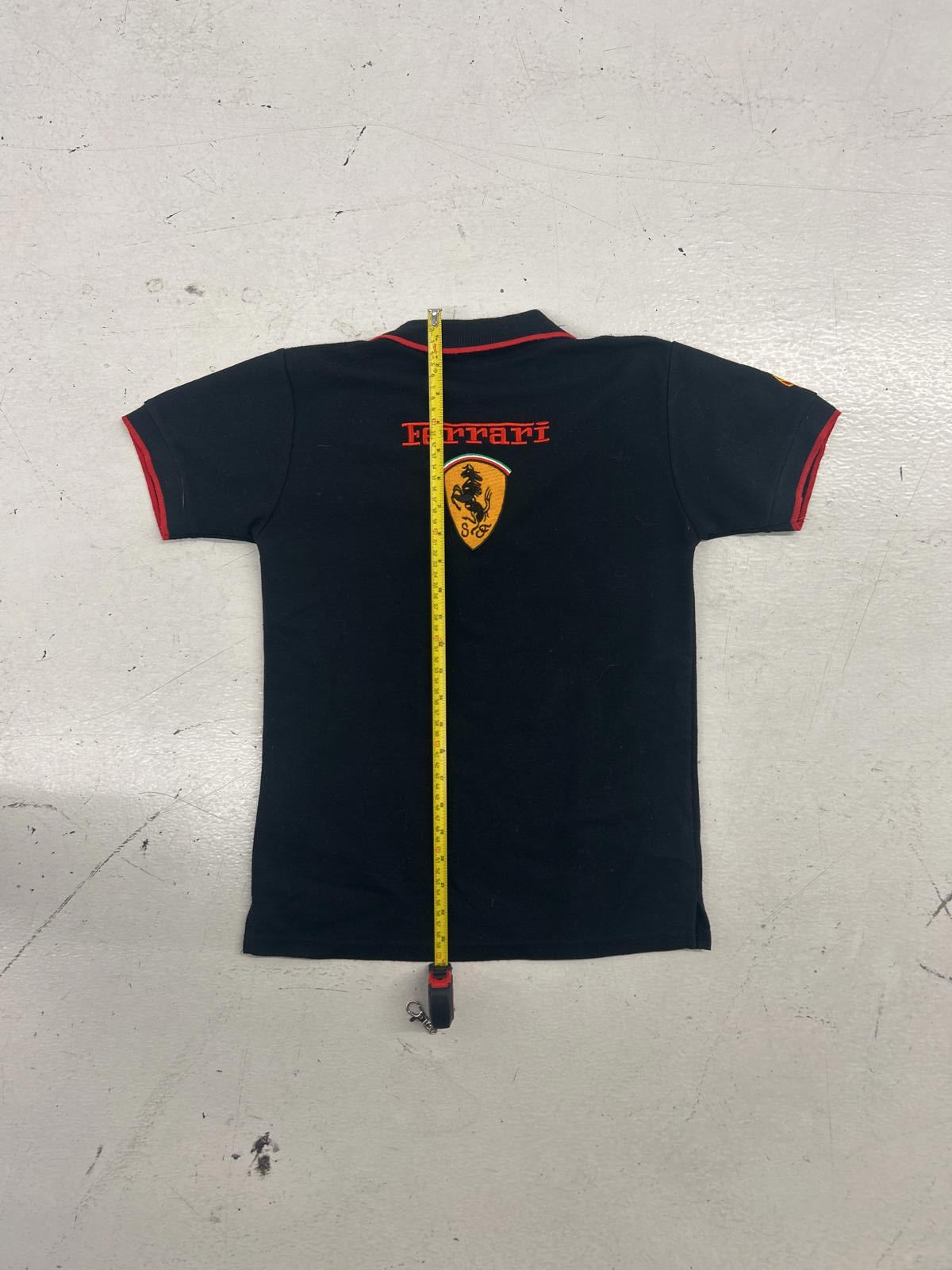 Ferrari Kids' Polo Shirt - Black with Red Accents