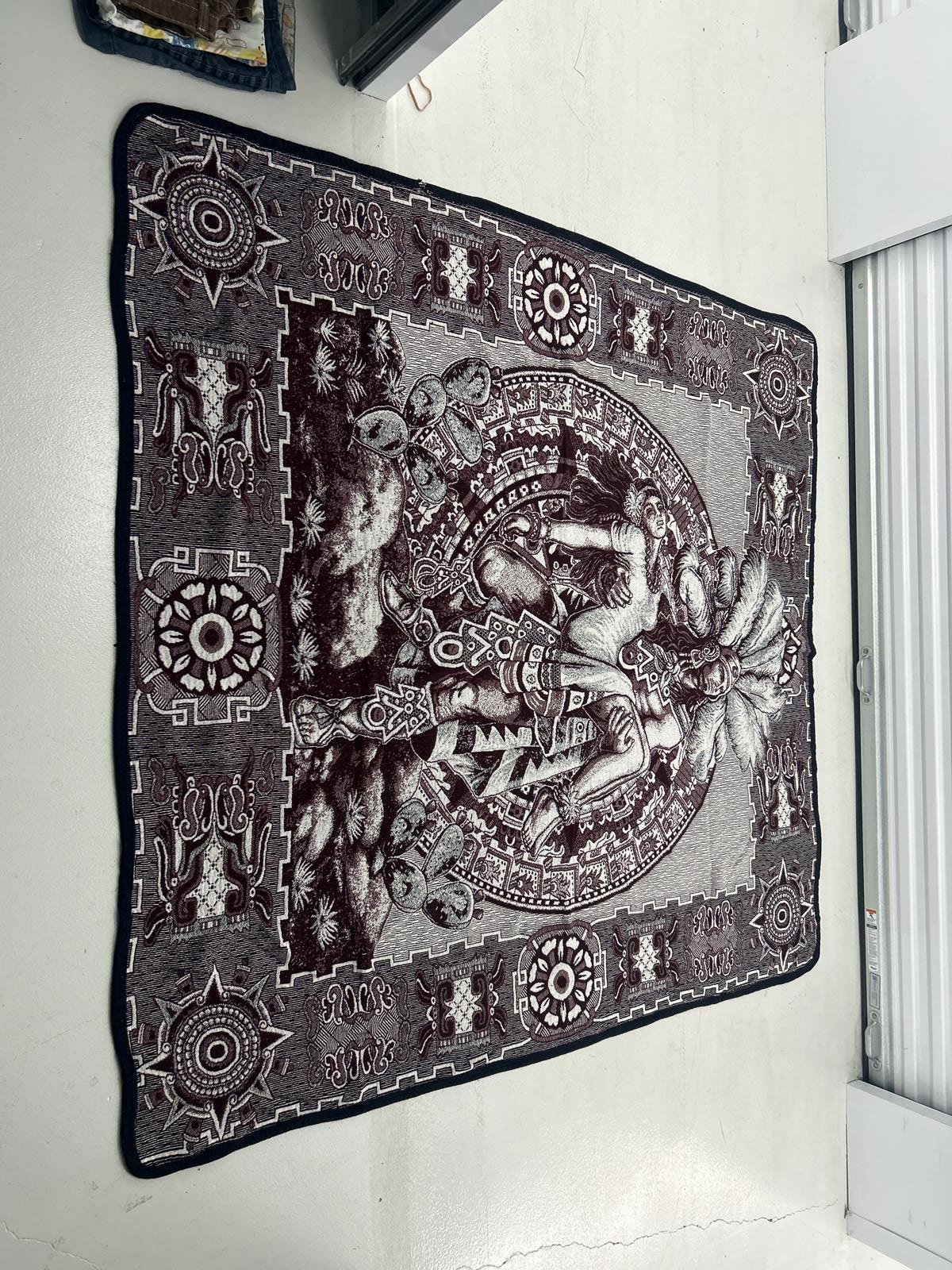 Aztec Warrior Tapestry Blanket - Intricate Design