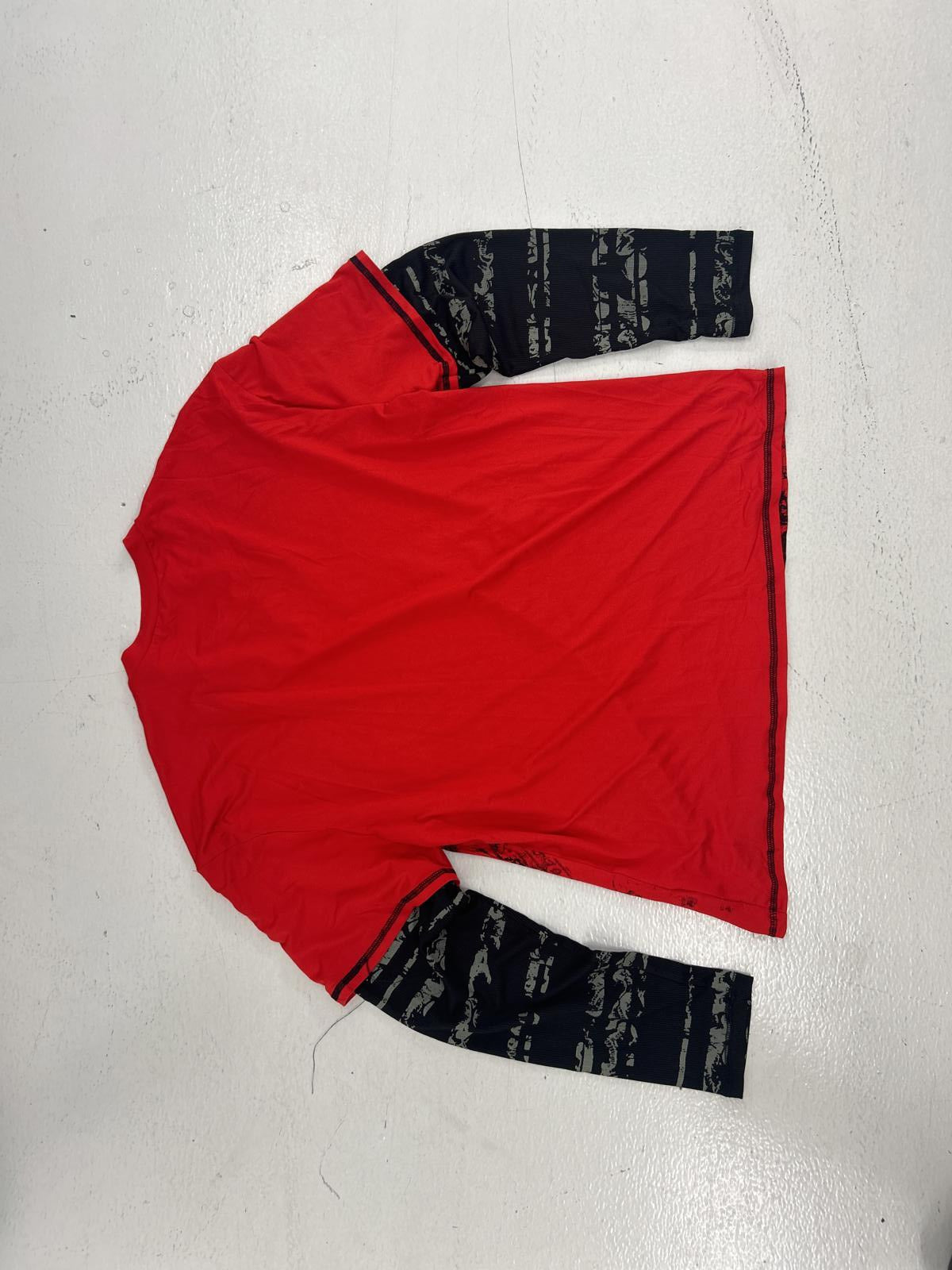 Y2K Bold Graphic Red and Black Long Sleeve Shirt - Size L