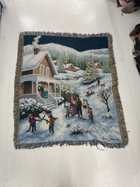 Winter Wonderland Family Tapestry Throw Blanket