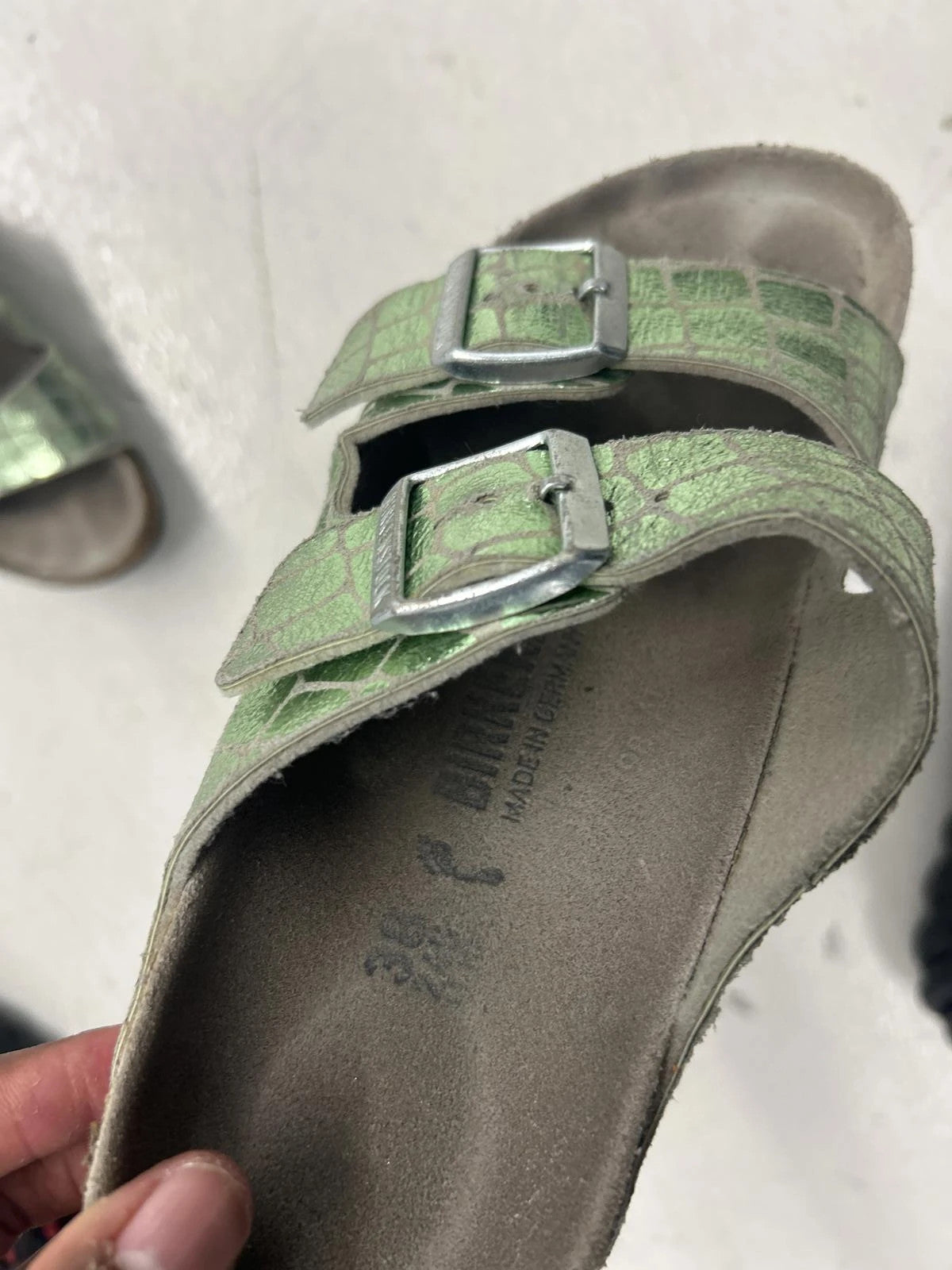 Birkenstock Green Scale Double-Buckle Sandals