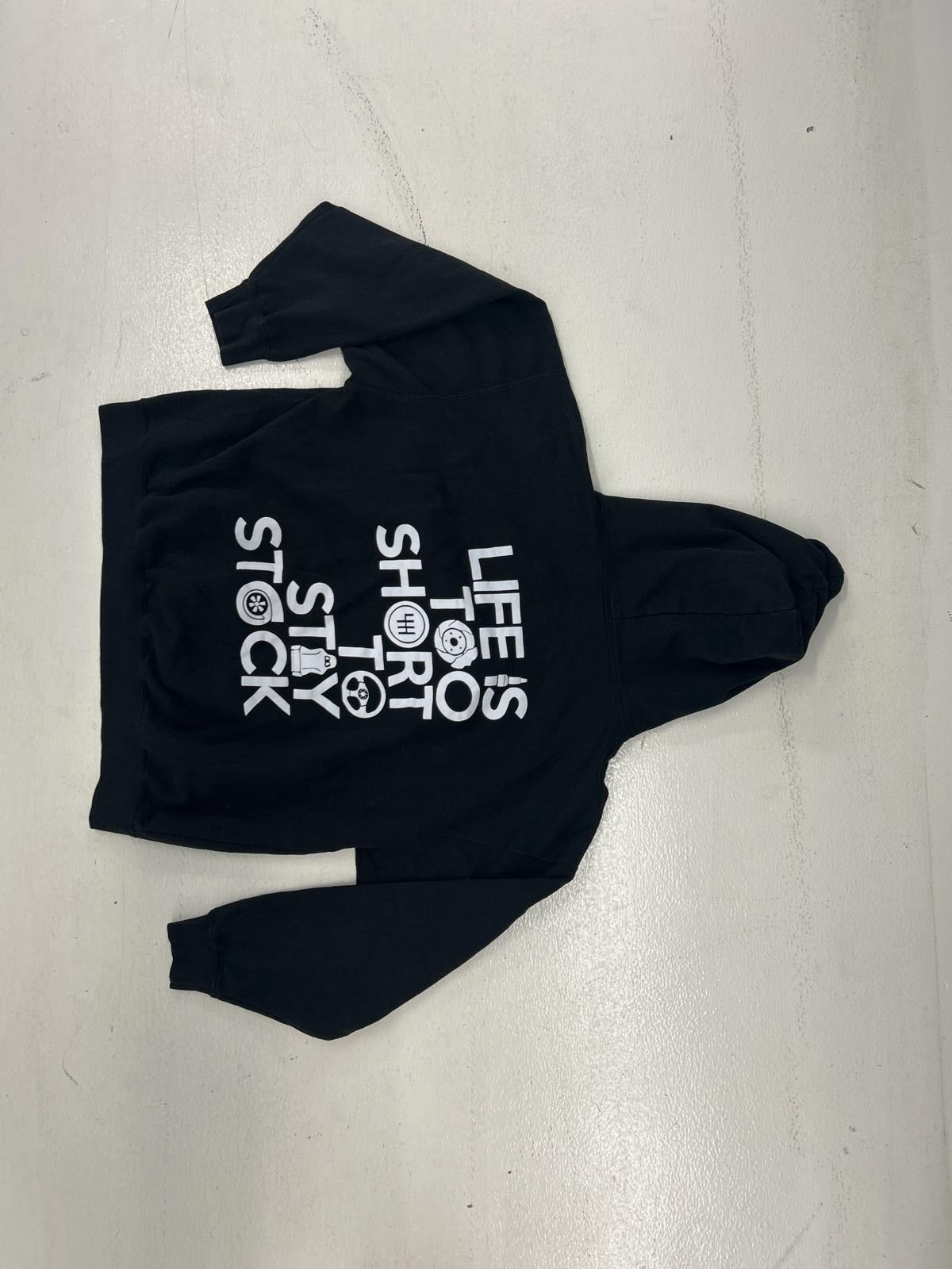 Subaru Hoodie - Life is Too Short to Stay Stock - Black