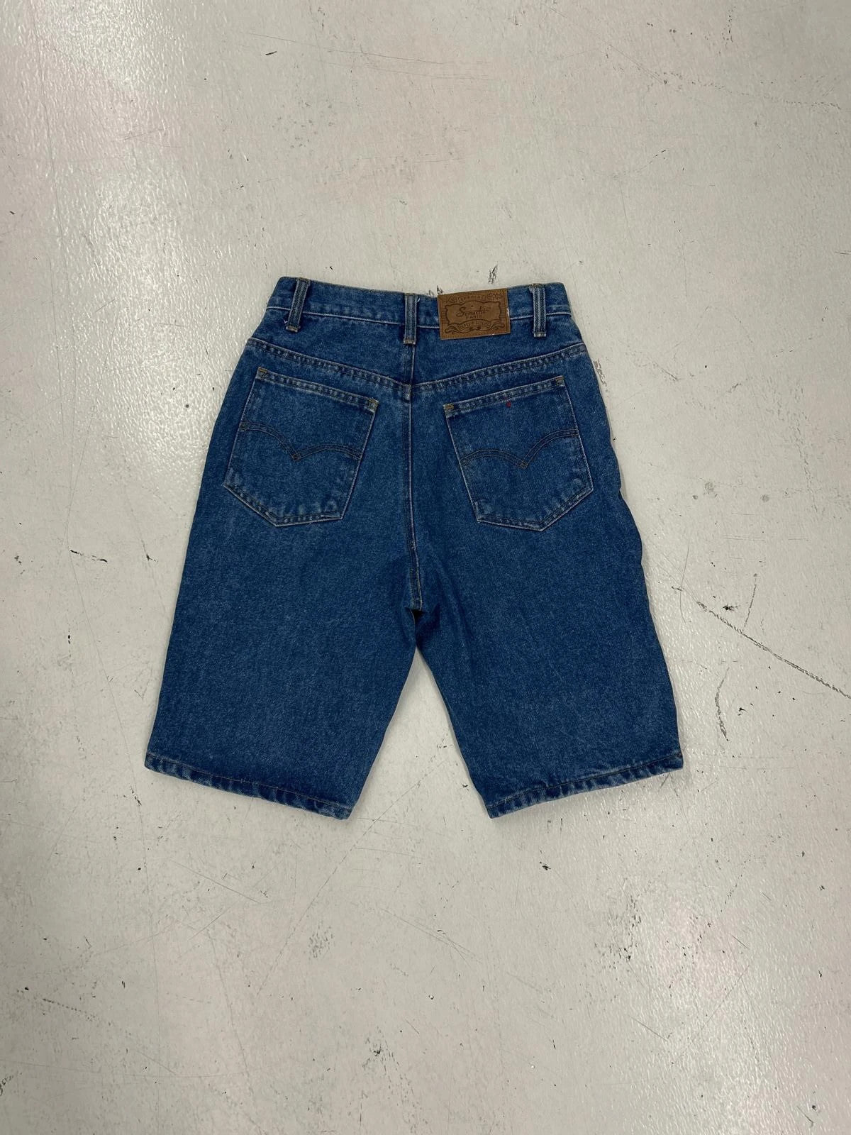 Vintage Denim Shorts With Contrast Panels