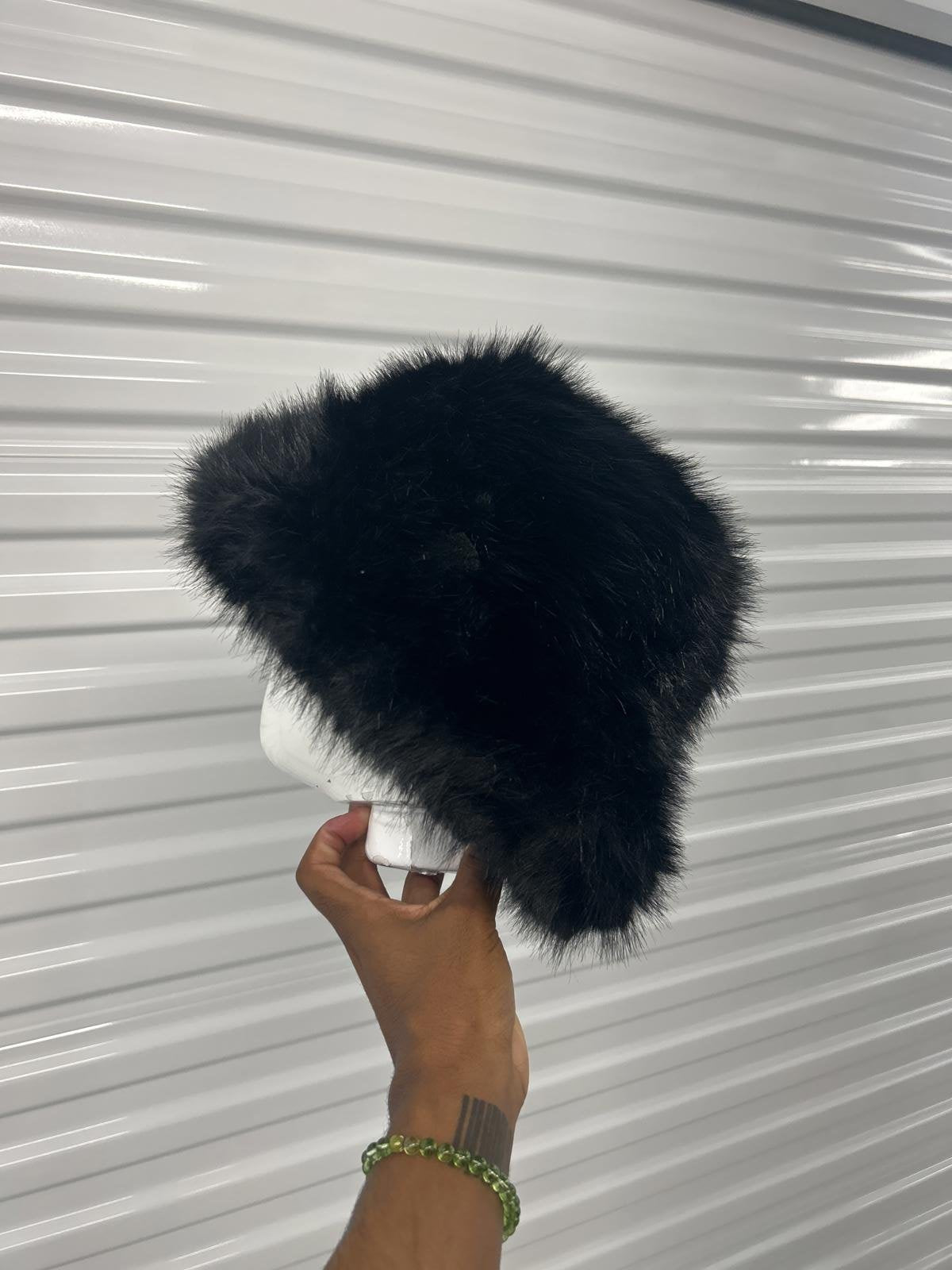 Luxurious Black Faux Fur Hat - Warm Winter Accessory