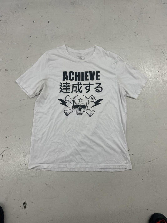 Skull Achieve Graphic T-Shirt - White