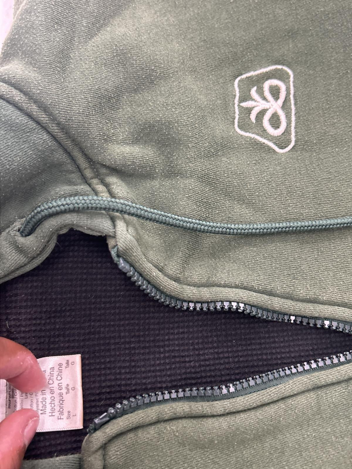 Heavy Faded Green Zip-Up Hoodie