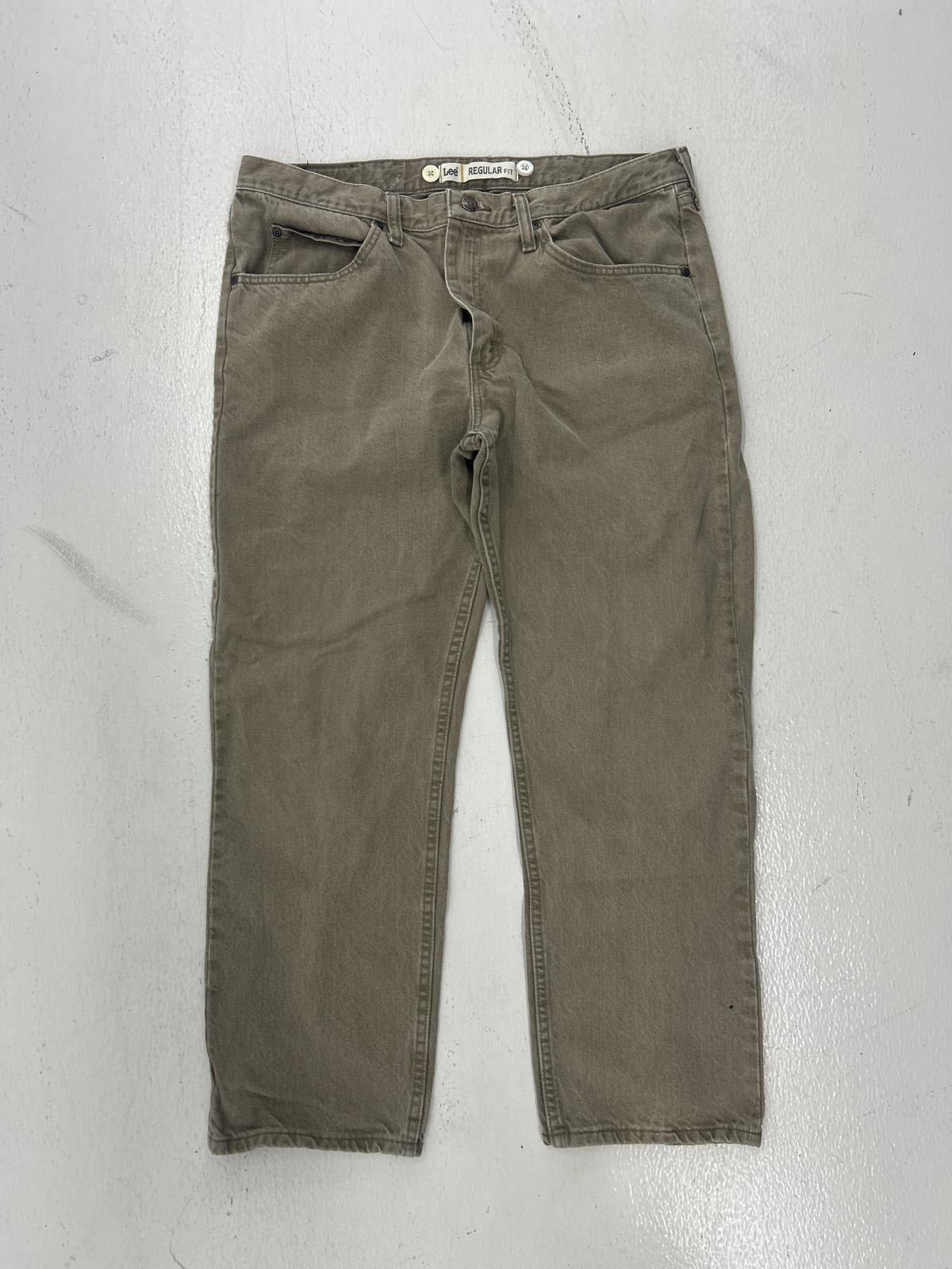 Stylish Casual Light Brown Washed Denim Pants