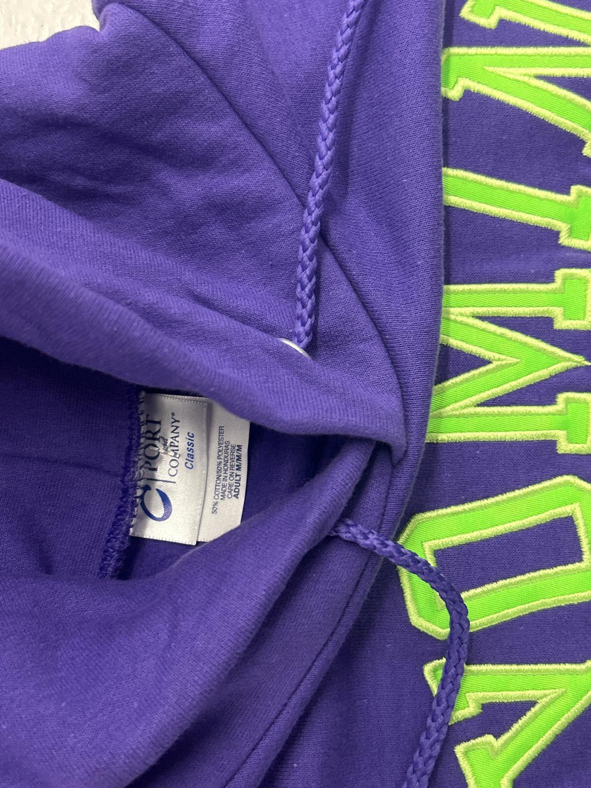 Wyoming Horse Purple Hoodie with Neon Green Graphics