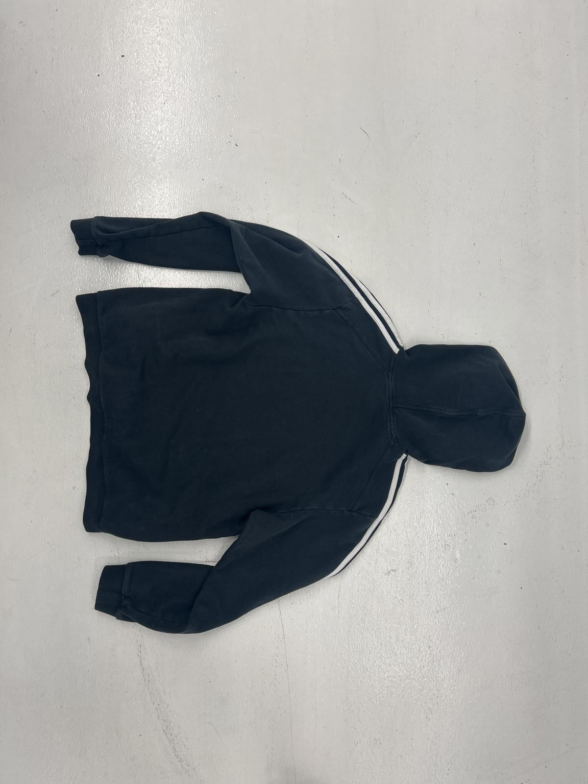 Adidas Men's Black Hoodie with White Stripes