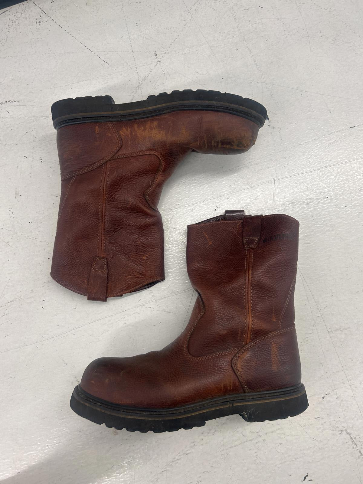 Wolverine Brown Leather Work Boots - Size 10 UK/44 EU