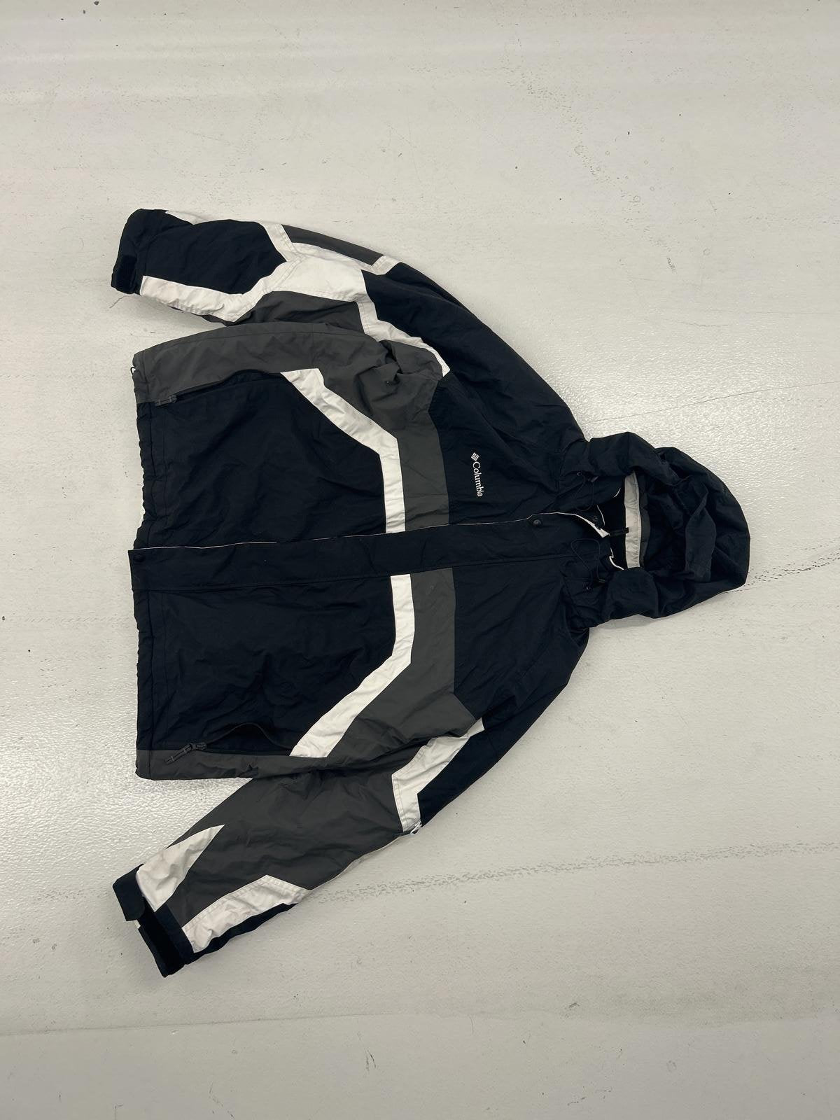 Heavy Outdoor Black and Gray Athletic Windbreaker Jacket