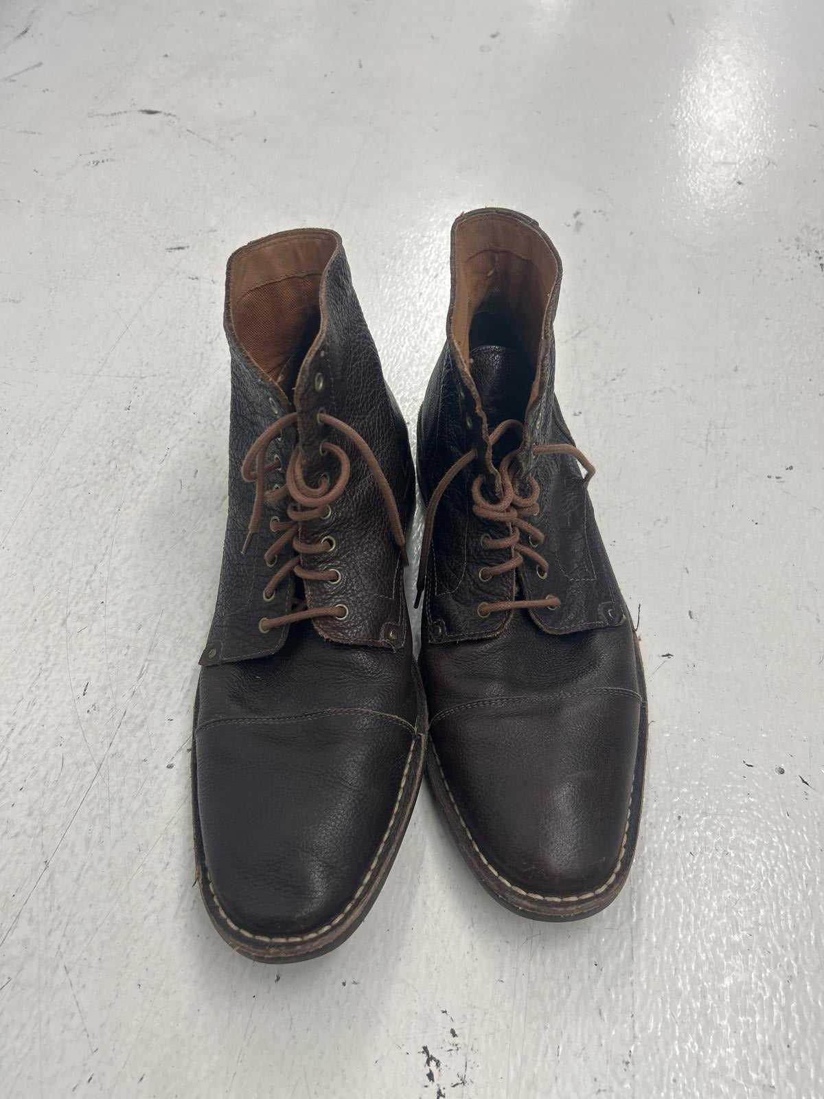 Cole Haan Brown Leather Lace-Up Boots