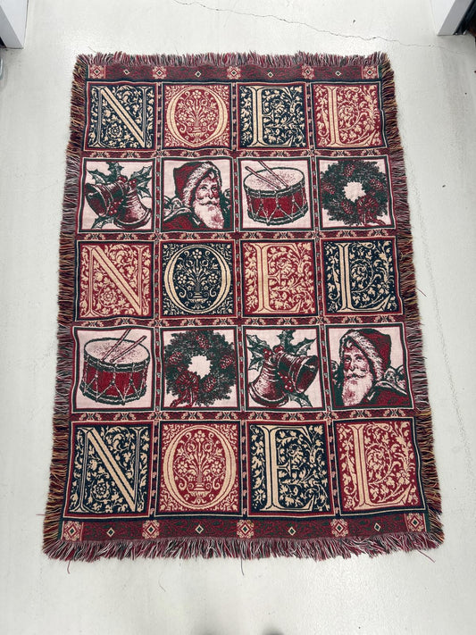 Vintage Christmas Tapestry Throw Blanket - Holiday Decor