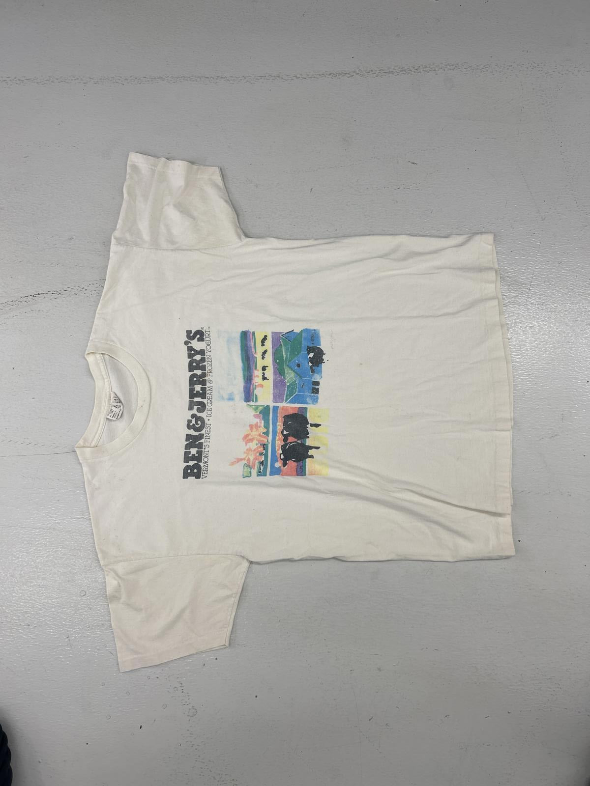 Vintage Ben & Jerry's Ice Cream Graphic Tee - Size XL