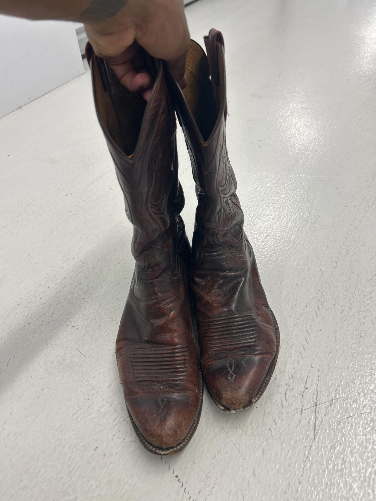 Vintage Soft Leather Cowboy Boots - Brown Western Style