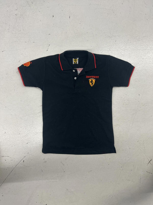 Ferrari Kids' Polo Shirt - Black with Red Accents