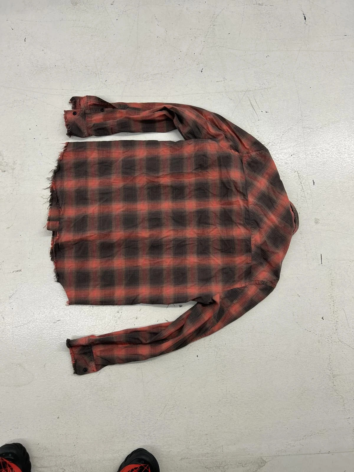 Vintage Plaid Flannel Shirt - Red And Black Checkered Pattern