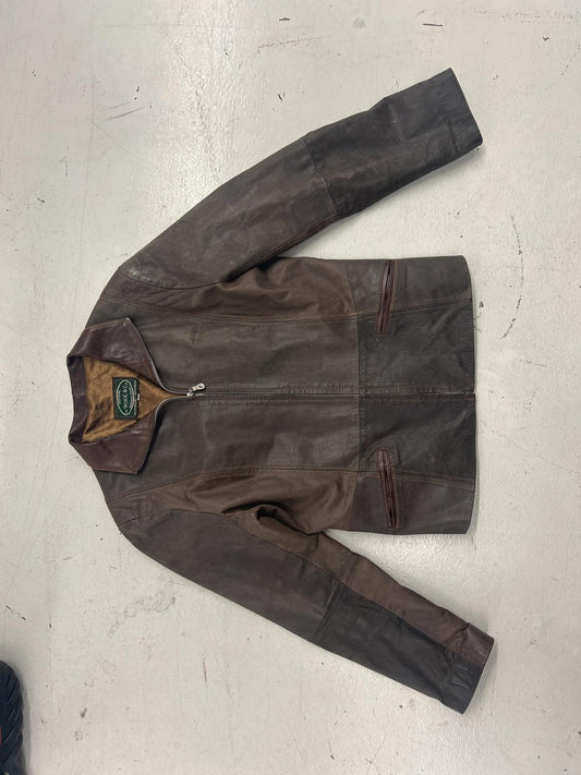 Vintage G. Wool & Co. Brown Leather Zip Jacket