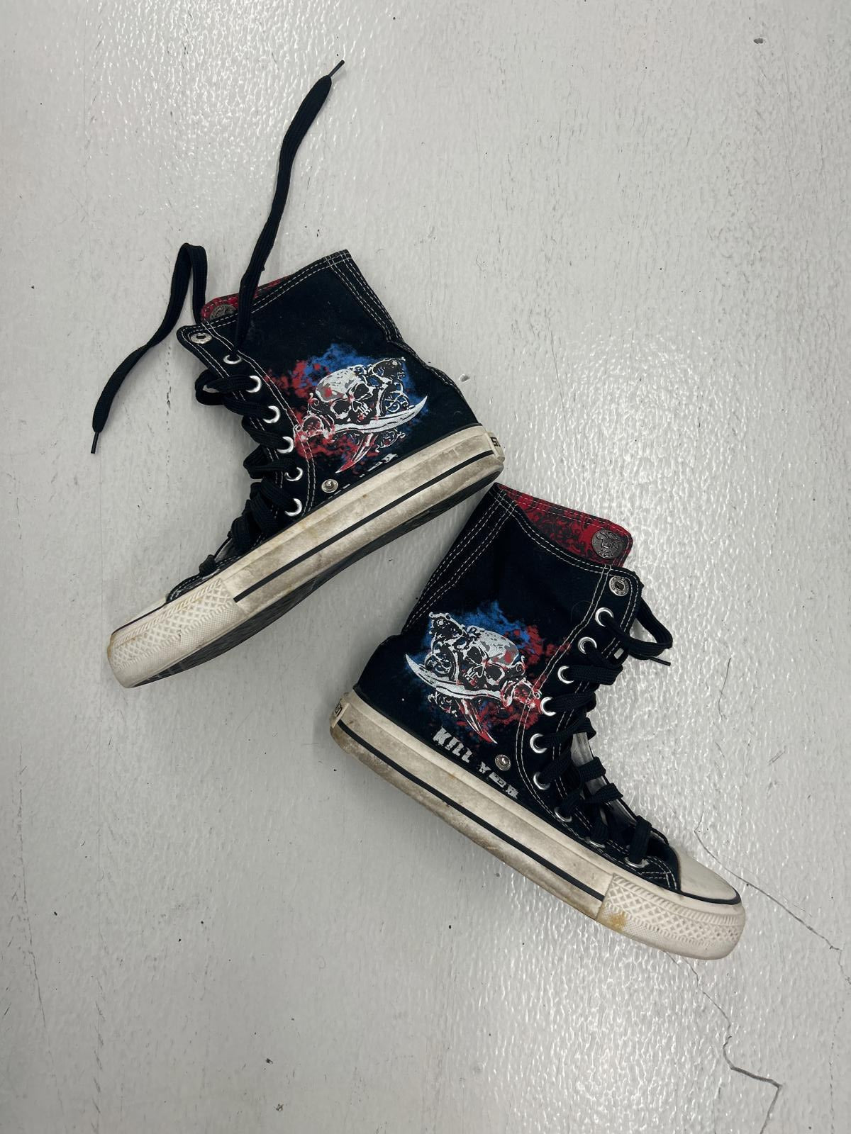 Vintage Grunge High Top Sneaker with Graphic Design