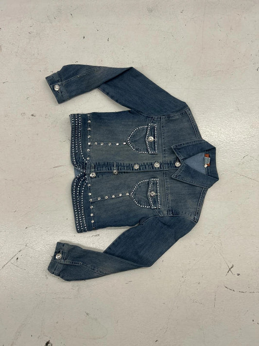 Stylish Denim Jacket With Decorative Studs - Fashion Staple